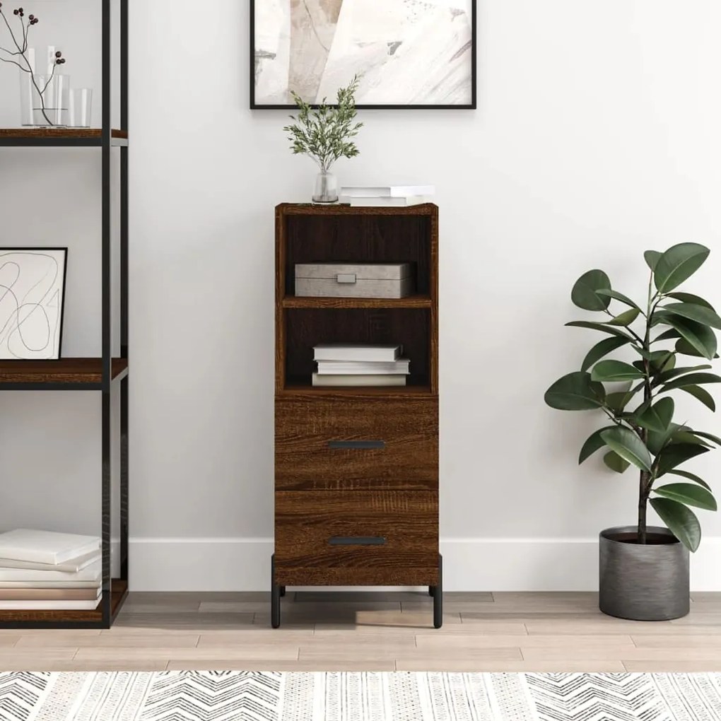 Credenza Rovere Marrone 34,5x34x90 Cm İn Legno Multistrato /