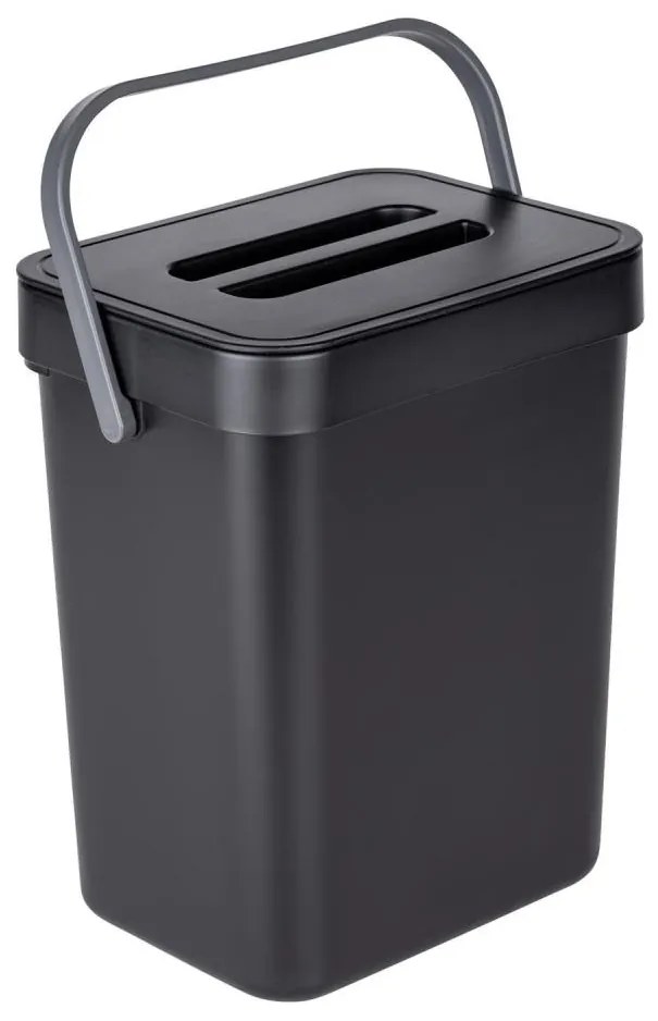 WENKO 55027100 - Cestino per rifiuti BLACK OUTDOOR KITCHEN 19x24 cm nero/grigio/trasparente