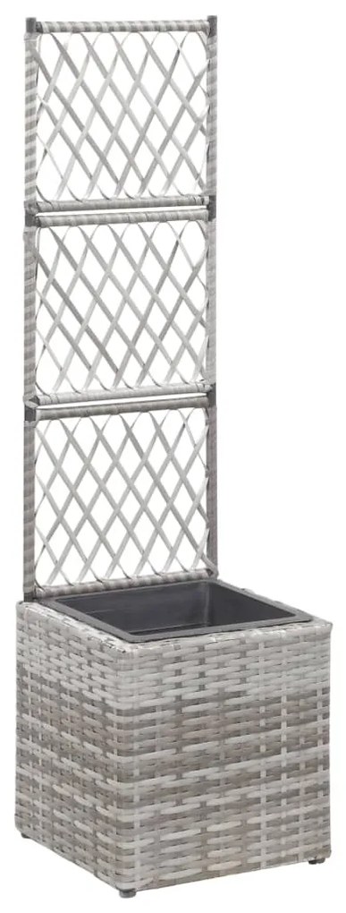 Letto Rialzato A Traliccio 1 Vaso 30x30x107cm Polyrattan Grigio /