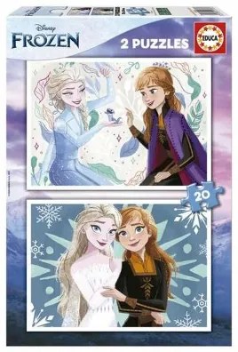 Set di 2 Puzzle Frozen 20 Pezzi