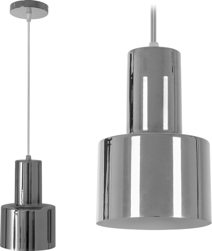 Lampada Da Soffitto Metallico Silver Chrome