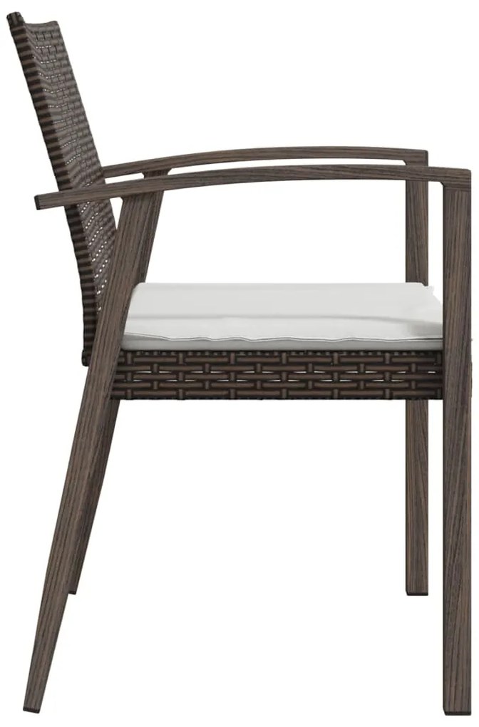 Sedie Giardino con Cuscini 6pz Marroni 56,5x57x83 cm Polyrattan