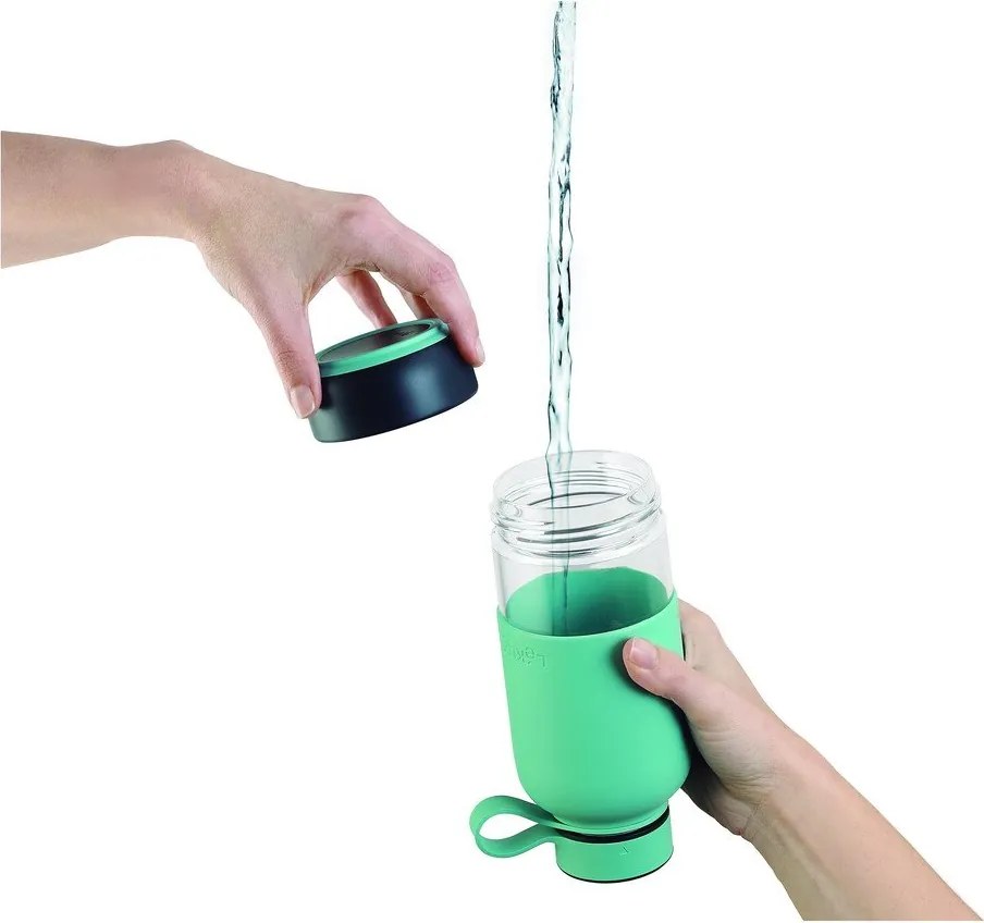 Bottiglia bottiglia da viaggio turchese in vetro 500 ml To Go – Lékué