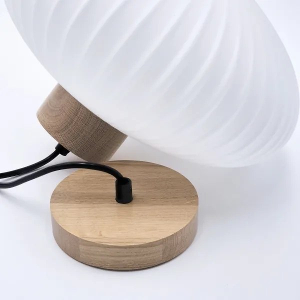 Lampadario a sospensione con filo HARMONY 1xE27/15W/230V diametro 30 cm bianco/quercia