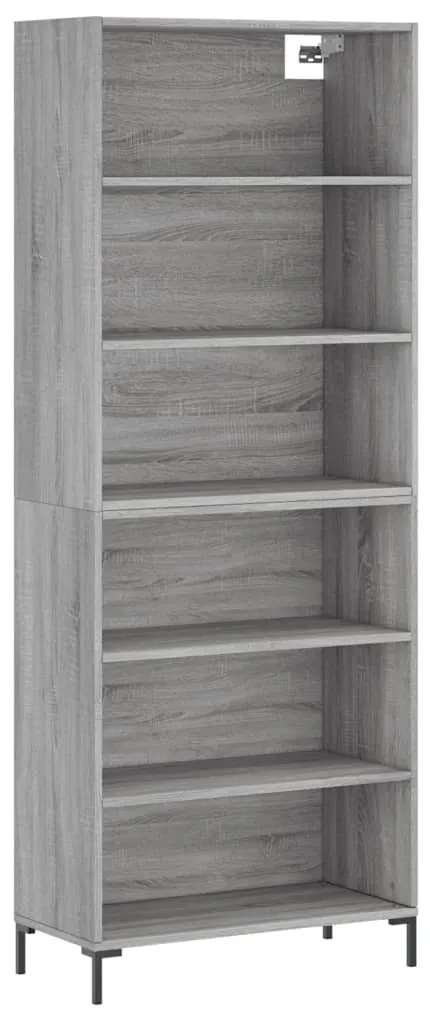 Credenza grigio sonoma 69,5x32,5x180 cm legno multistrato