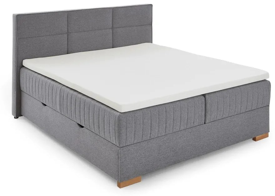 Letto boxspring grigio con contenitore 160x200 cm Tambo - Meise Möbel