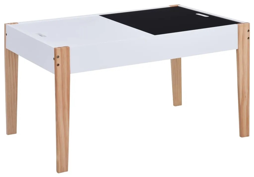 Set sedie e tavolo lavagna per bambini 3 pz nero e bianco