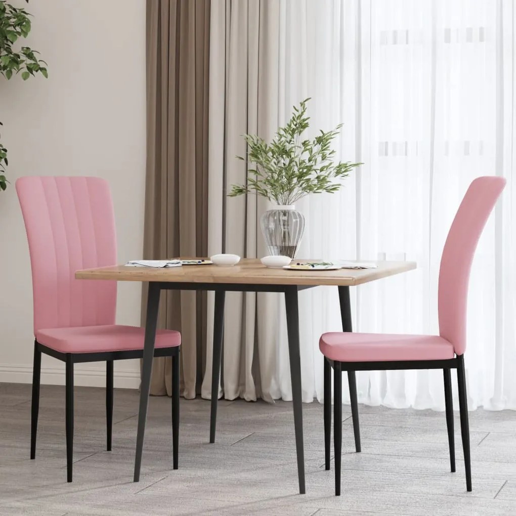 Sedie Da Pranzo 2 Pz Rosa İn Velluto /