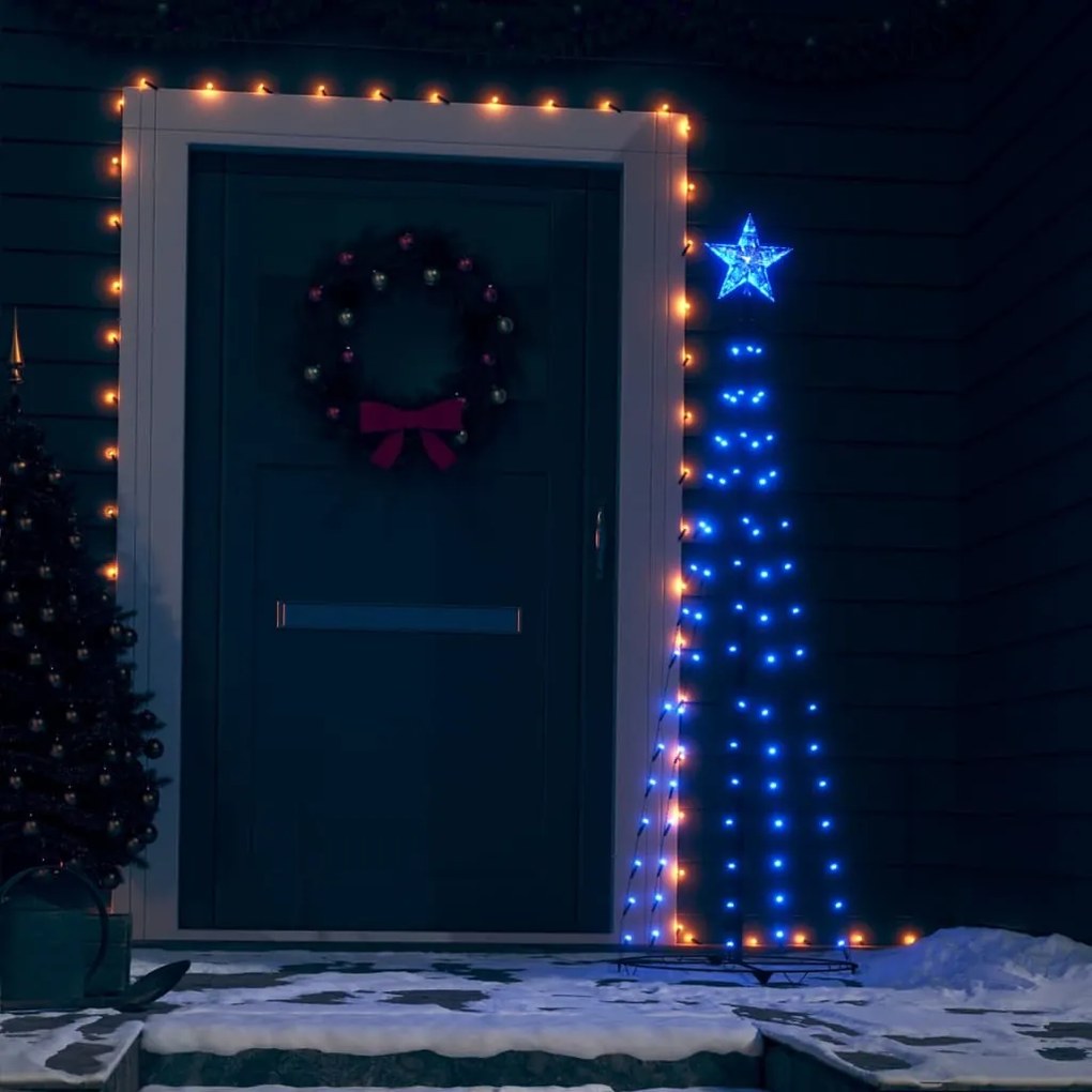 Albero di Natale a Cono Blu con LED, 50x150 cm / 84