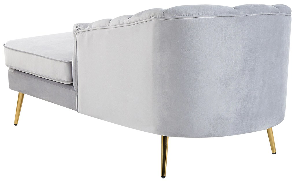 Chaise longue bouclé grigio chiaro sinistra ALLIER Beliani