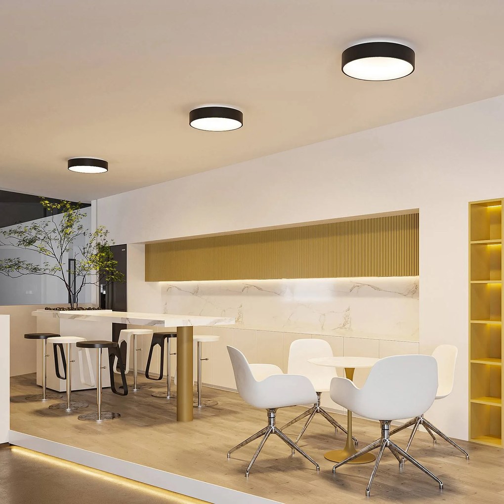 Plafoniera a LED Aleksi Arcchio, dimmerabile, Nero, Cucina, Metallo, Moderno, Plafoniera LED