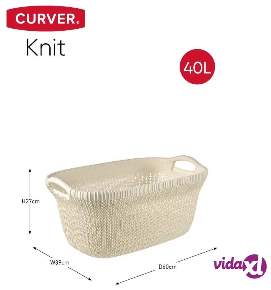 Curver Cesto Portabiancheria Knit 40 L Bianco Crema