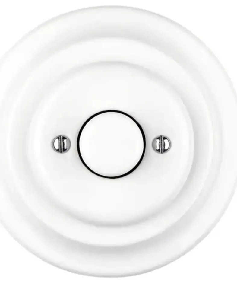 Bohemia-Design - Dimmer rotativo in porcellana dallo stile retrò con cornice 250V/10A bianco
