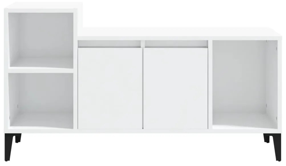 Mobile porta tv bianco lucido 100x35x55 cm in legno multistrato