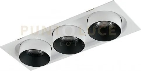 Incasso led outsider bianco 45w 4125lm 4000k 27x10x9,4cm 3 luci