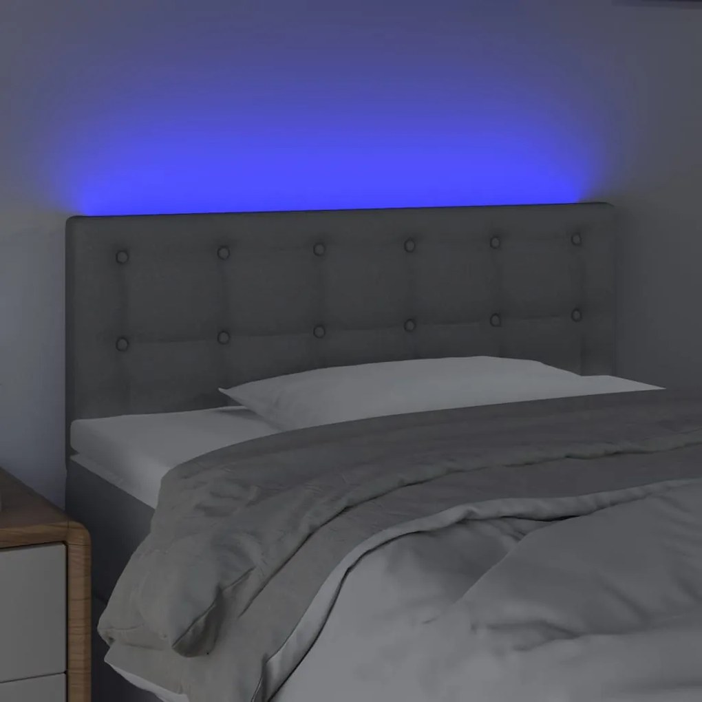 Testiera a led grigio chiaro 90x5x78/88 cm in tessuto