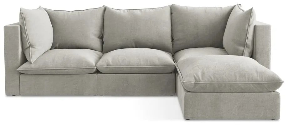 Divano angolare grigio chiaro (con penisola a destra/con chaise lounge) Manao – Makamii