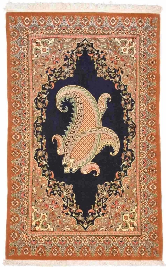 Ghom Tappeto persiano 80x130 Blu (Iran) Annodato A Mano