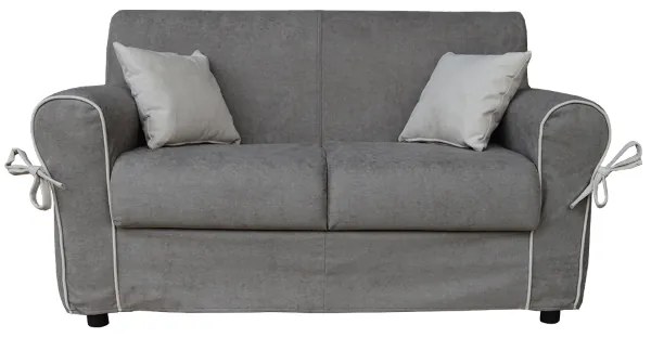 Divano 2 posti tessuto sfoderabile VERONA 150 cm Grigio bordino Grigio chiaro