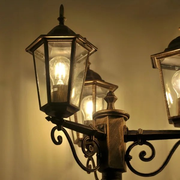 Lampada esterna 3xE27/20W/230V IP43 2,58 m effetto patina