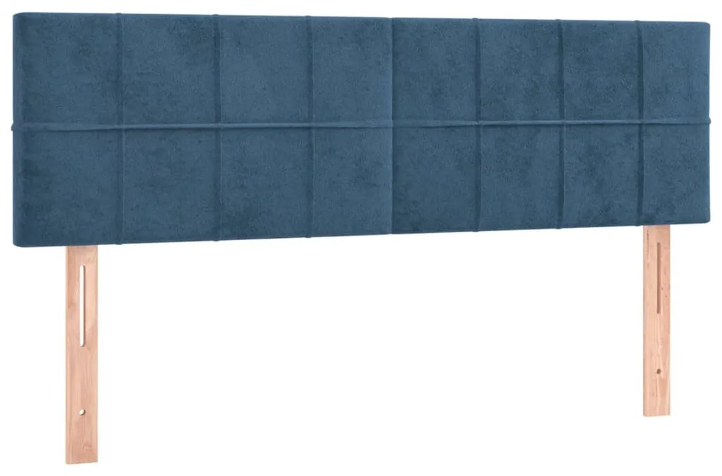 Giroletto a Molle con Materasso Blu Scuro 140x200 cm in Velluto