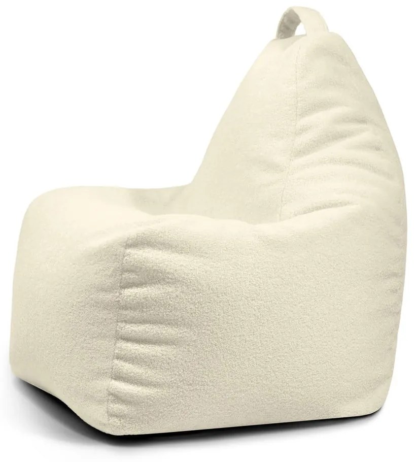 Puof a sacco color crema con rivestimento in bouclé Play Amuse – SLOWDOWN