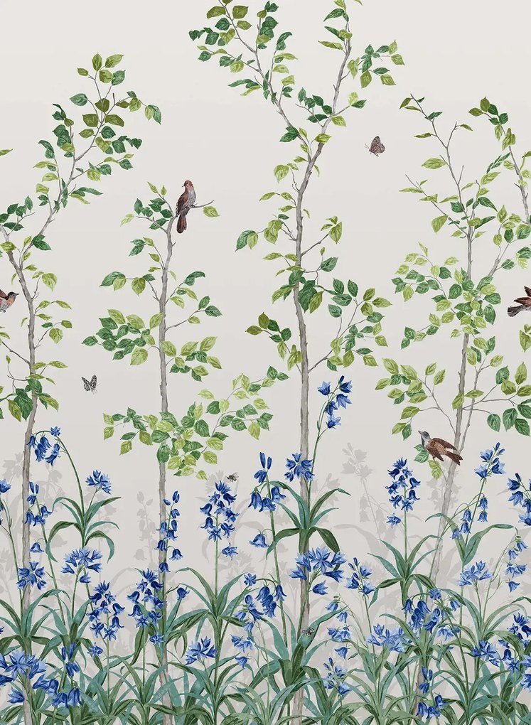 Little Greene Carta da parati Bird and Bluebell - Ceviche