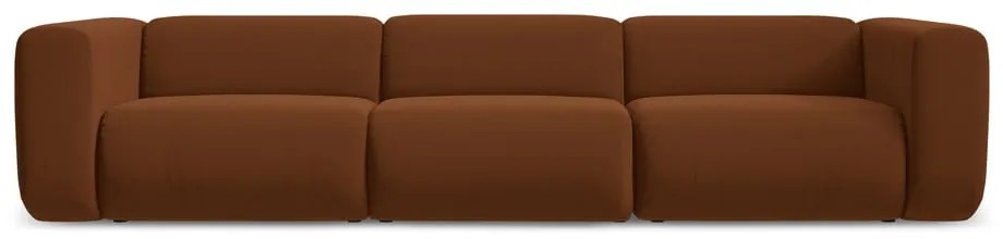 Divano arancione/marrone con rivestimento in velluto 319 cm Ekahi – Makamii