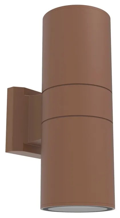 Applique Cilindrica Bidirezionale XL, IP54, Con 2 basi E27 - Corten Base E27