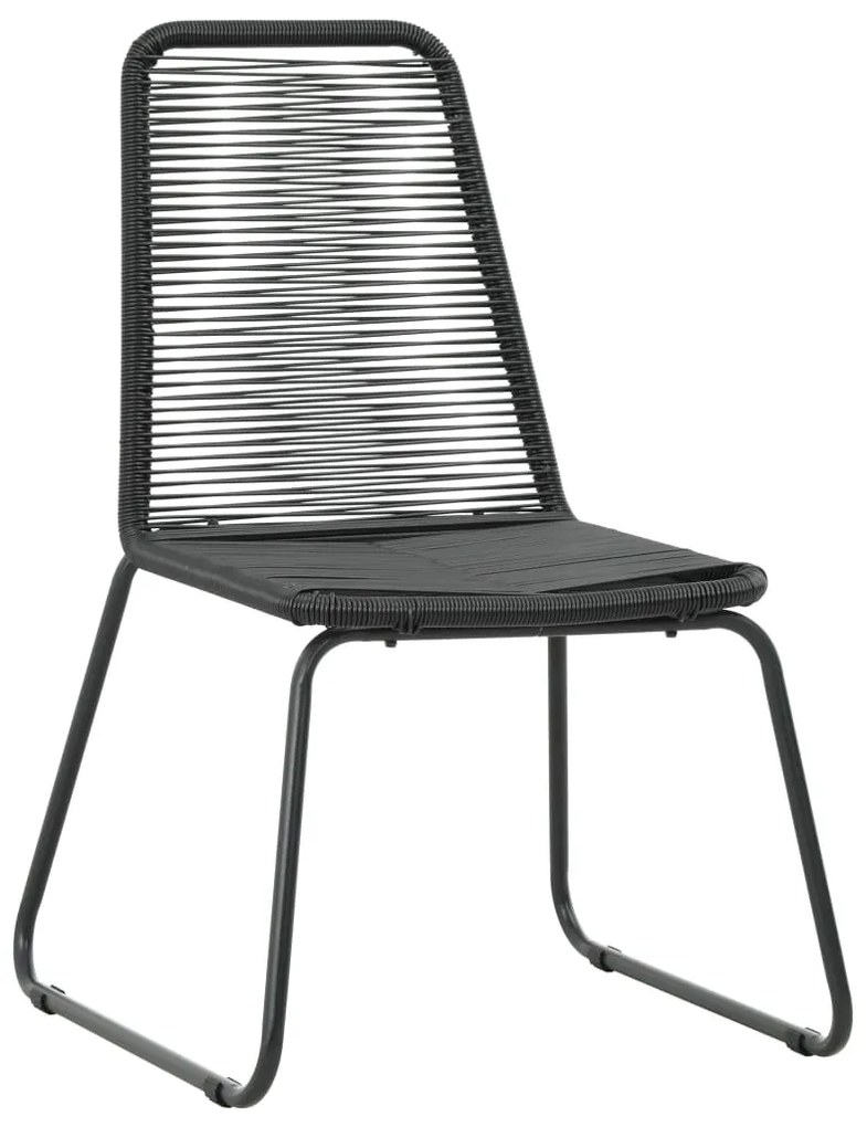 Set da pranzo da giardino 3 pz in rattan pvc nero e marrone
