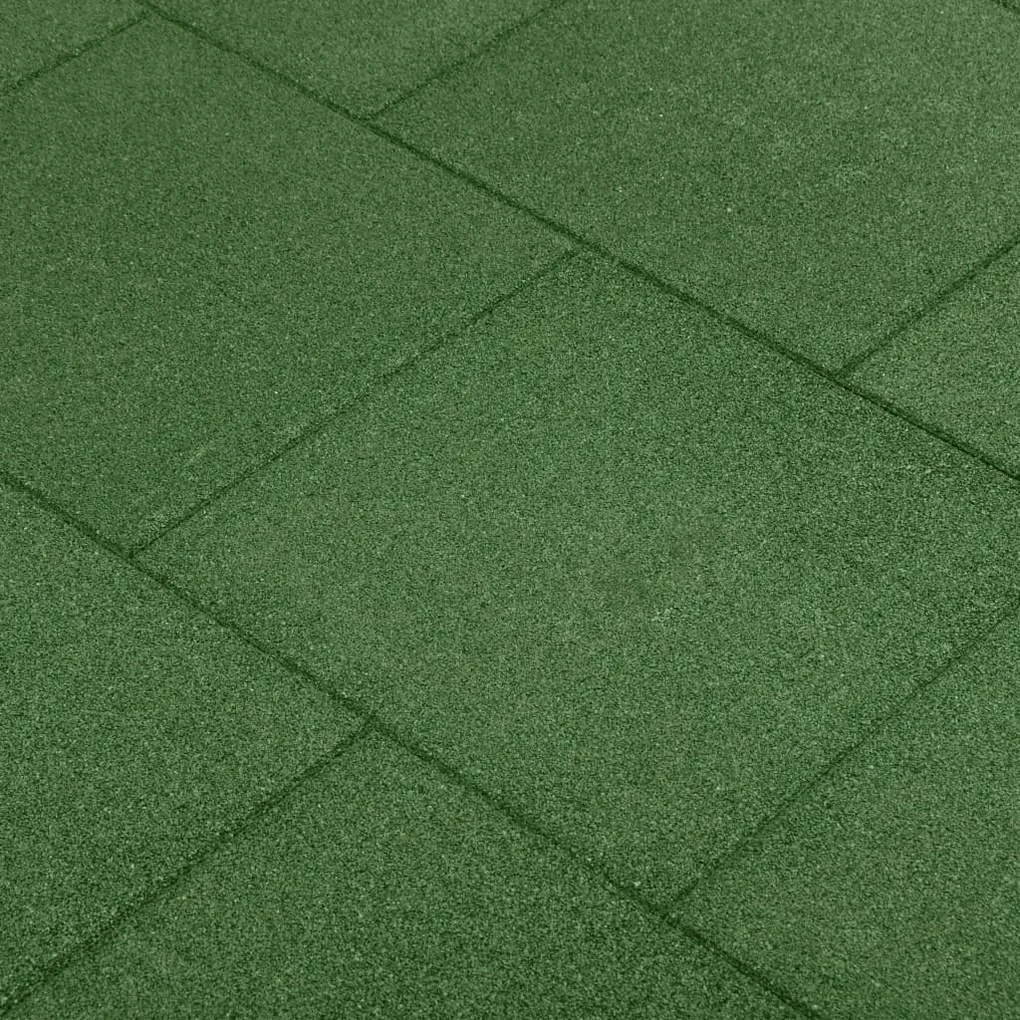 Piastrelle Anticaduta 18 Pz İn Gomma 50x50x3 Cm Verde /