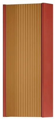 Pensile bagno Niwa laccato opaco paprika con vetro senape, 1 anta apertura da sinistra P 17 x L 30 x H 78.5 cm