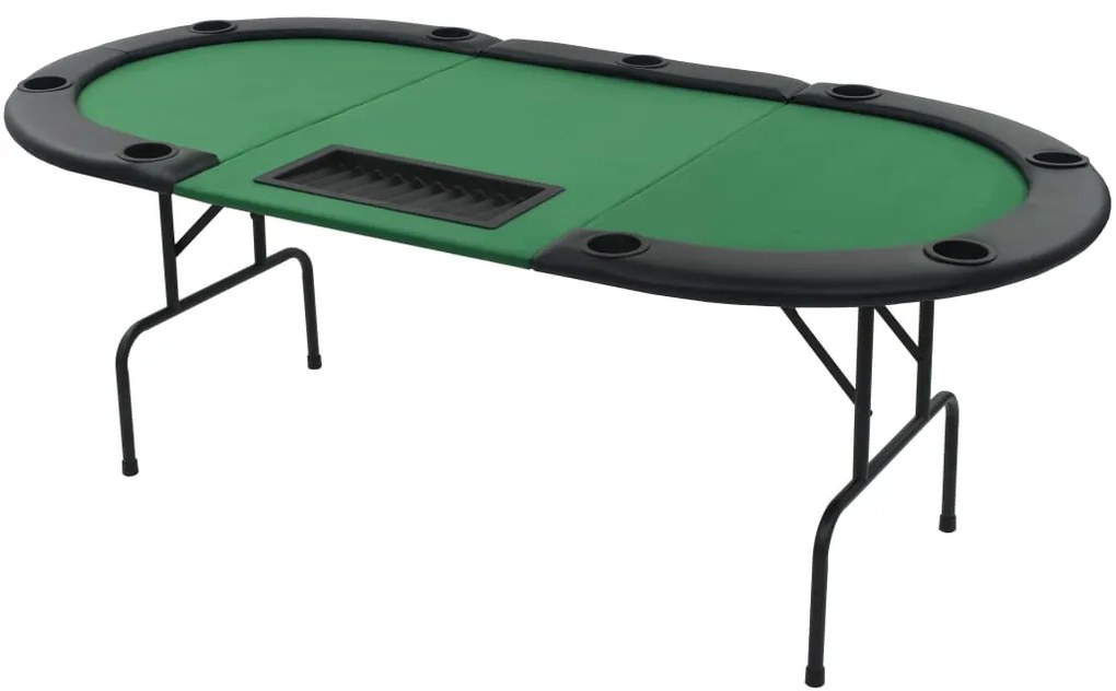 Tavolo da poker piegabile in 3 per 9 giocatori ottagonale verde