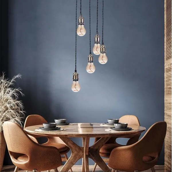 Cavo di alimentazione 5xE27/60W/230V bronzo