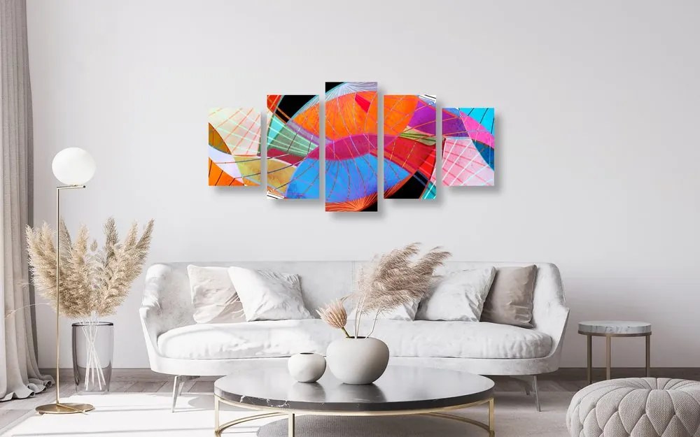Quadri 5 pezzi – Astrazione multicolore