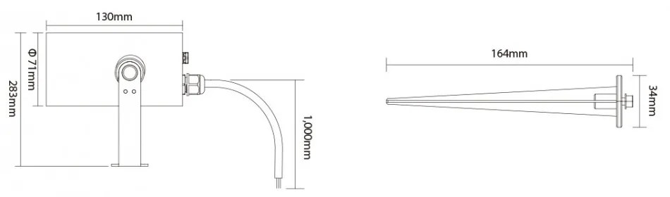 Faretto da Giardino 12W RGB+CCT IP66 con Picchetto Dimmerabile Colore RGB+CCT