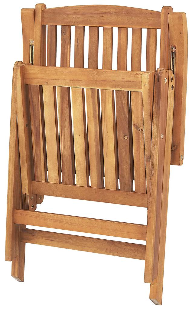 Set tavolo e 6 sedie in legno di acacia con cuscini terracotta JAVA Beliani