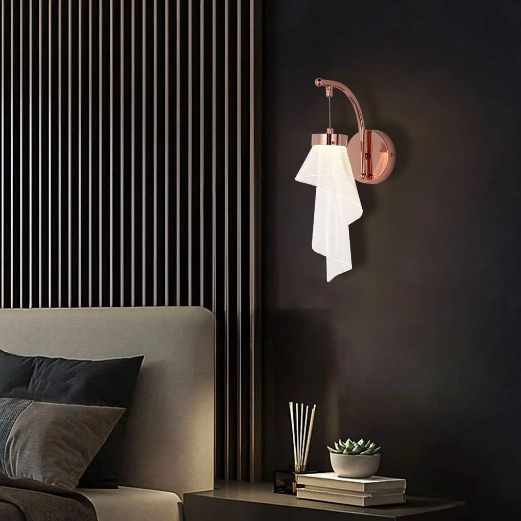 Lampada da Parete Applique APP1766-1W Oro Rosa