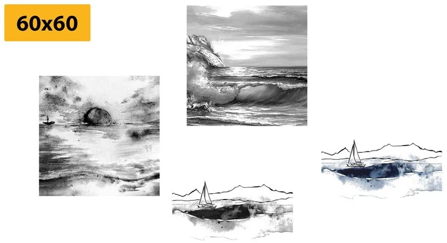 Set di quadri – Mare in imitazione di pittura a olio