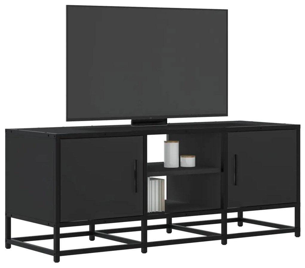Mobile Porta Tv Nero 100x35x41 Cm İn Truciolato E Metallo /
