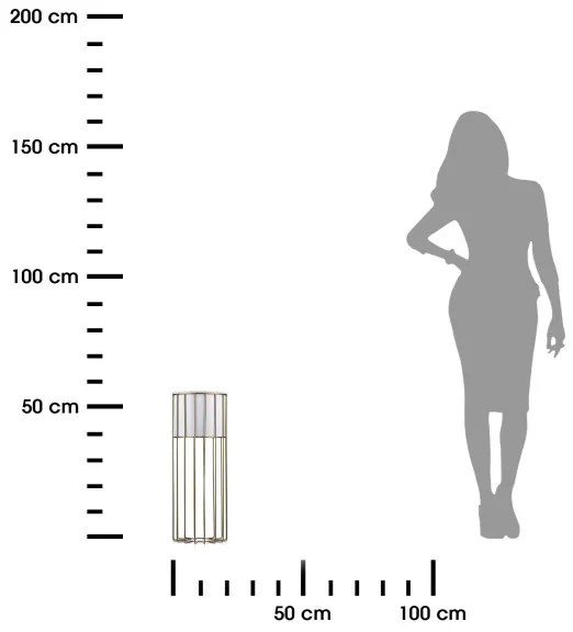 Vaso da fiori in metallo LOFT 55x20 cm oro/bianco