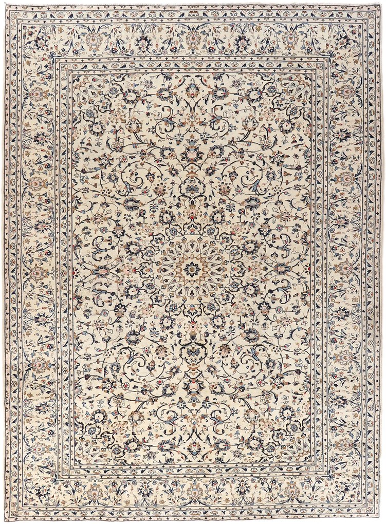 Kashan Tappeto persiano 410x300 Beige (Iran) Annodato A Mano