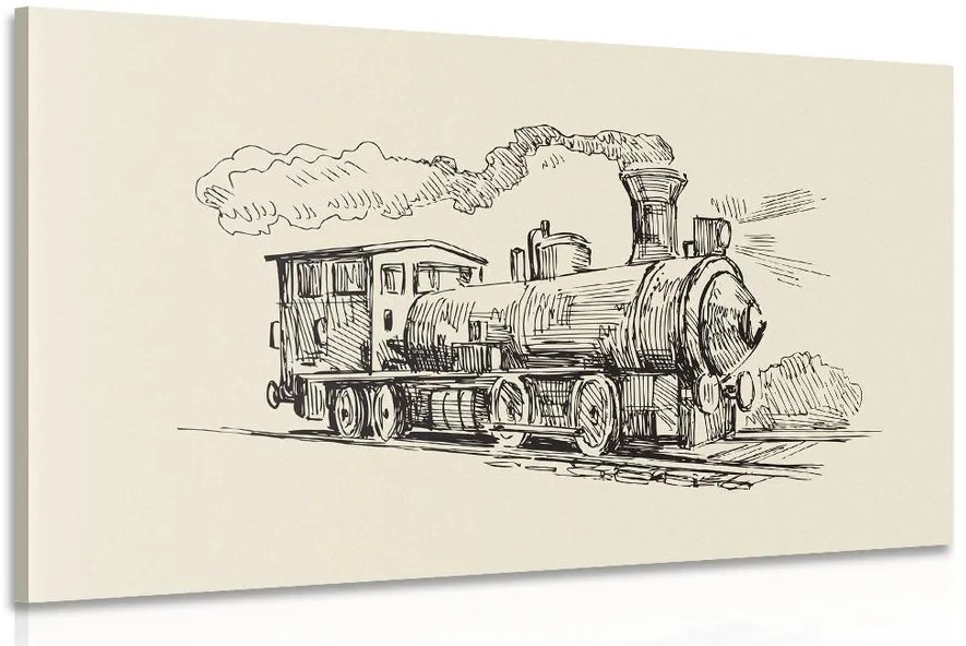 Stampa su tela – Treno in stile retrò