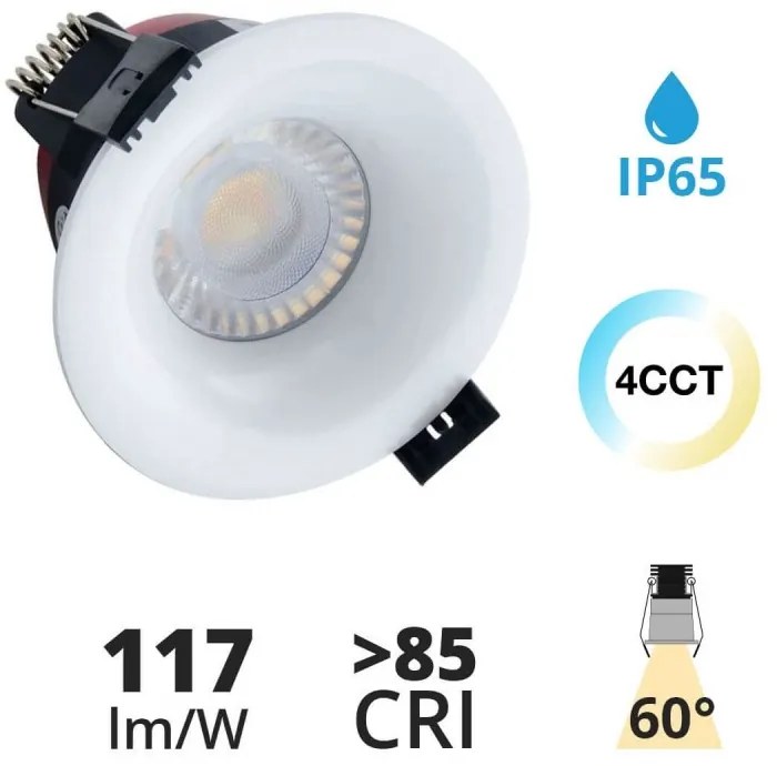 Faro LED da Incasso 8W Foro Ø75mm Bianco, IP65, CCT Bianco Variabile Colore Bianco Variabile CCT