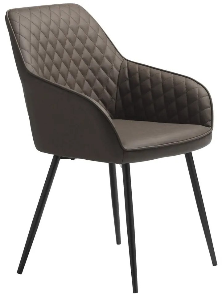 Sedia da pranzo marrone in imbottito con braccioli Milton – Unique Furniture