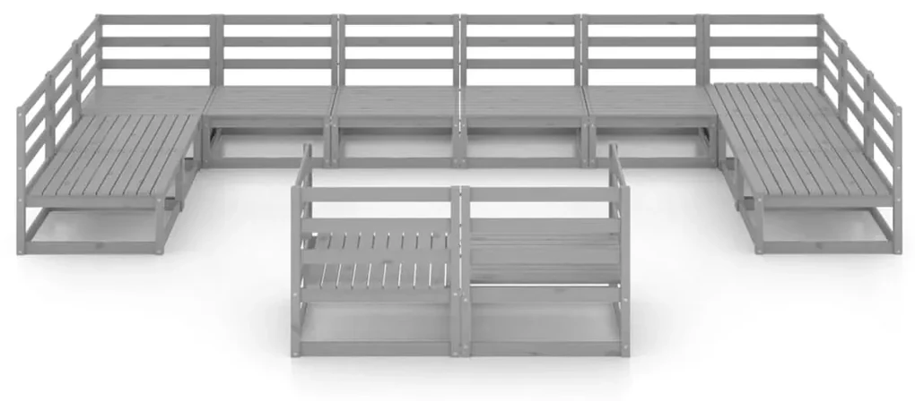 Set divani da giardino 12 pz in legno massello di pino