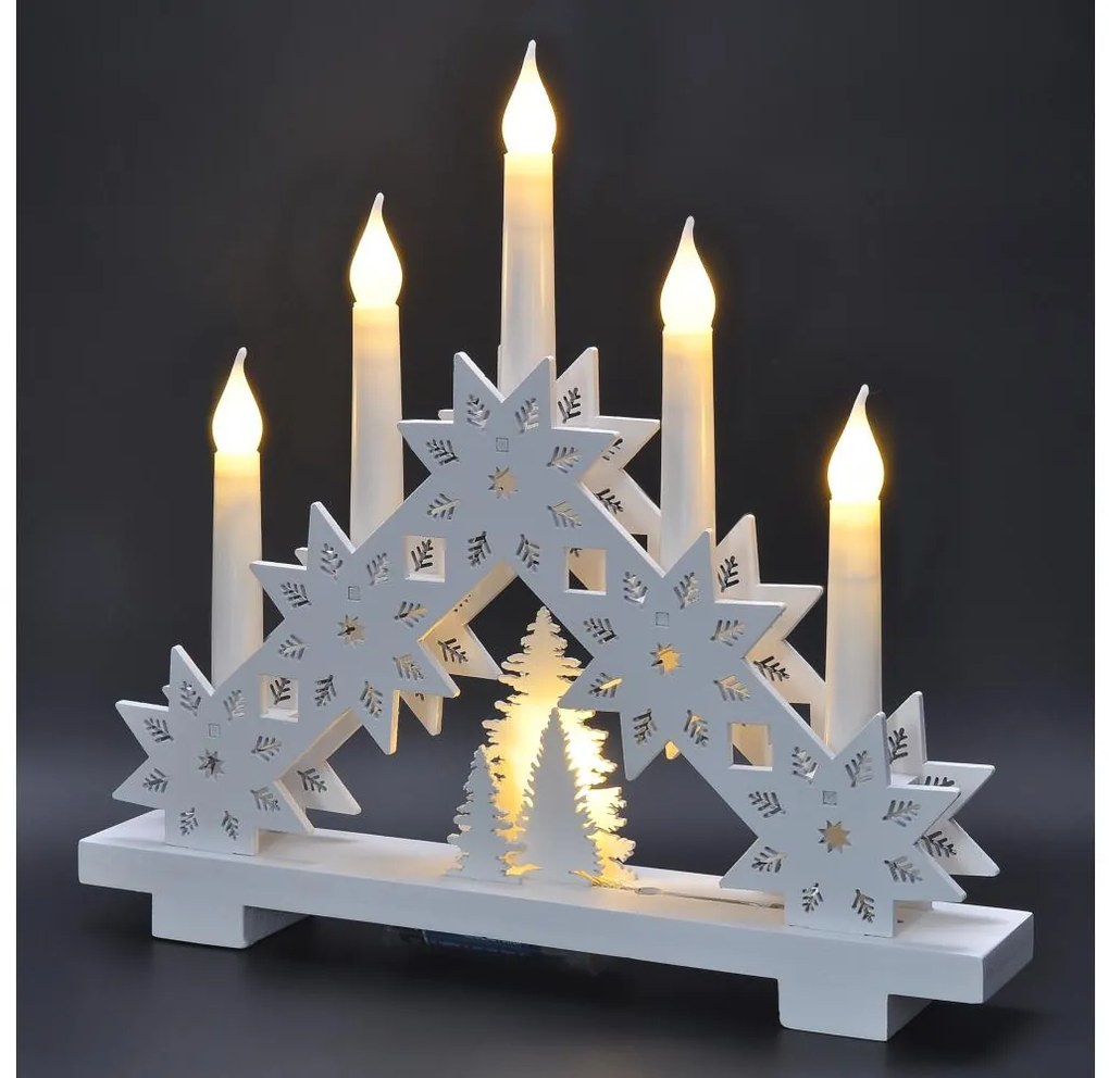 Solight 1v265 - Candelabro natalizio a LED 5xLED/2xAA bianco caldo