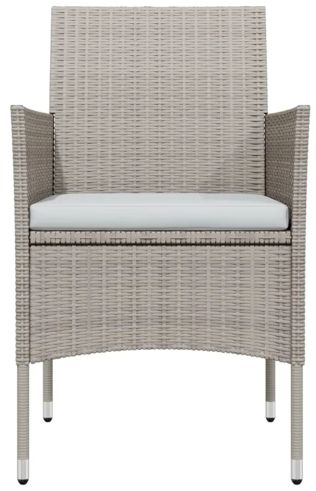 Set da pranzo da giardino 5 pz con cuscini beige e nero