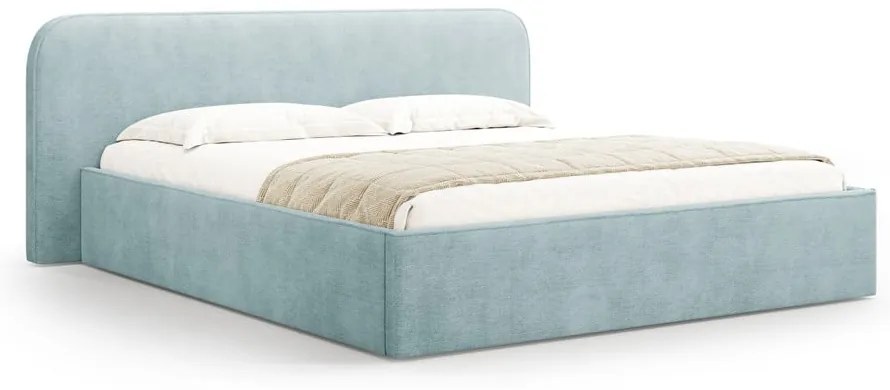 Letto matrimoniale imbottito color menta con contenitore e rete inclusi 160x200 cm Elizabeth – Micadoni