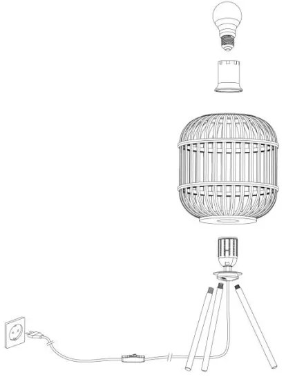 Eglo 43218 - Lampada da tavolo BORDESLEY 1xE27/28W/230V